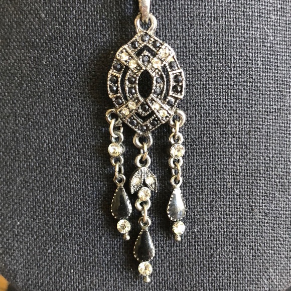 Source Unknown Jewelry - Vintage Marcasite Dangle Necklace